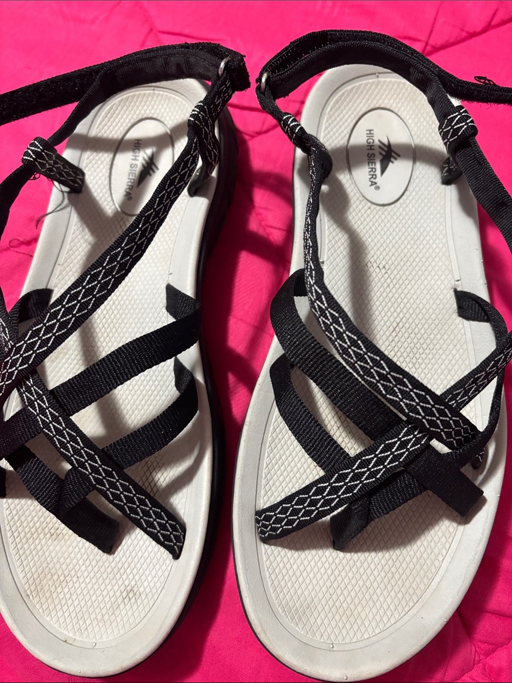 High Sierra Black and White Strappy Women's Sandals
